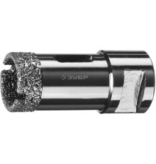 Высокоскоростная алмазная коронка по керамограниту и железобетону ЗУБР Профессионал М14, вакуумное спекание, 25 мм, для УШМ 29865-25
